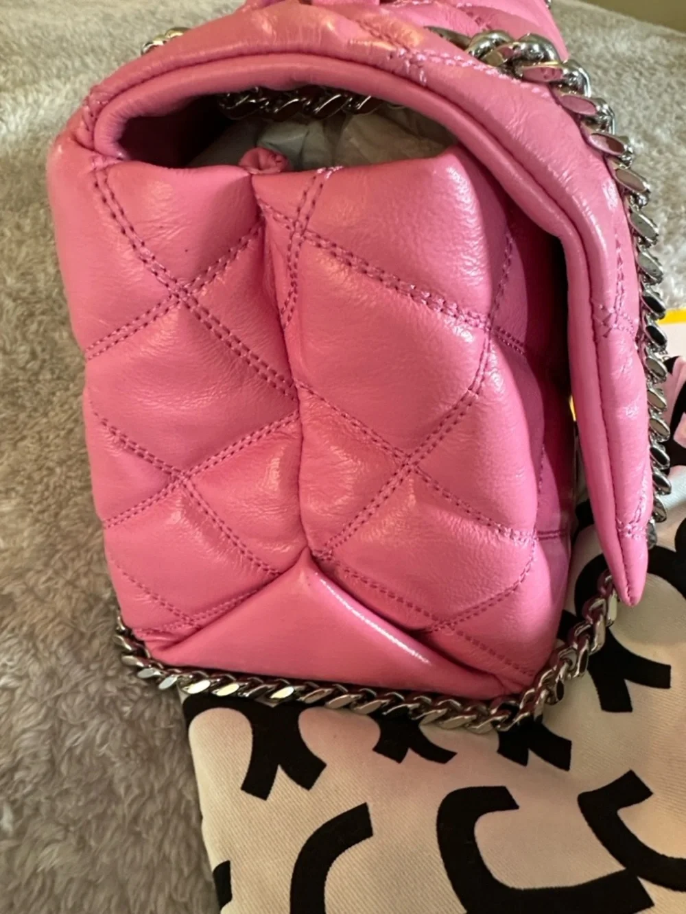 Authentic Marc Jacobs The Quilted Dual Convertible Shoulder Bag Bow Pink - Picture 5 of 16